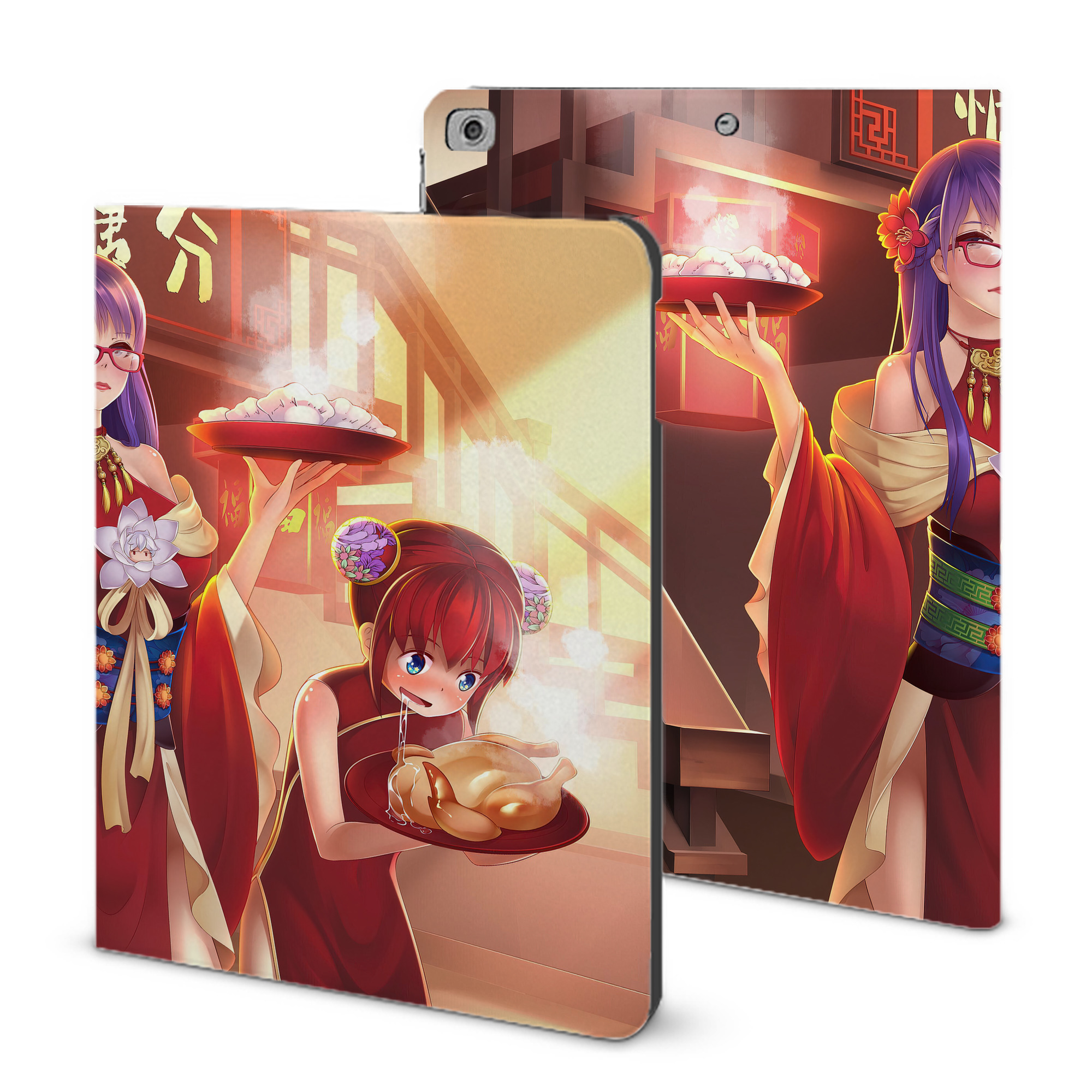 ぎんたま 坂田銀時（さかたぎんとき） 神楽 志村新八（しむら しんぱち） GINTAMA Sakata Gintoki Kagura Shimura Shinpachi IPad ケース ブック型 PUレザー TPU 耐衝撃 軽量 薄型 ペン収納なし 全面保護 IPad 各モデル対応
